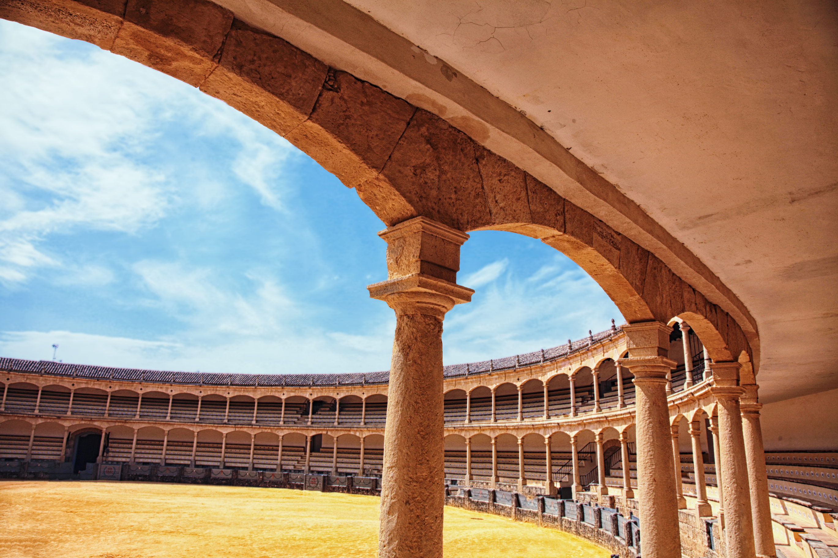 Den ikoniske tyrefægterarena i Ronda i Andalusien i Spanien.