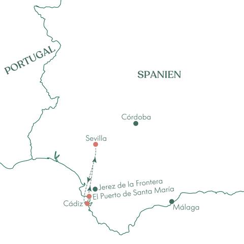 Guadalquivir Julekrydstogt Andalusien Ruteplan 2025.