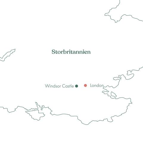 Kort over rejsen - London Og Windsor Julestemning.