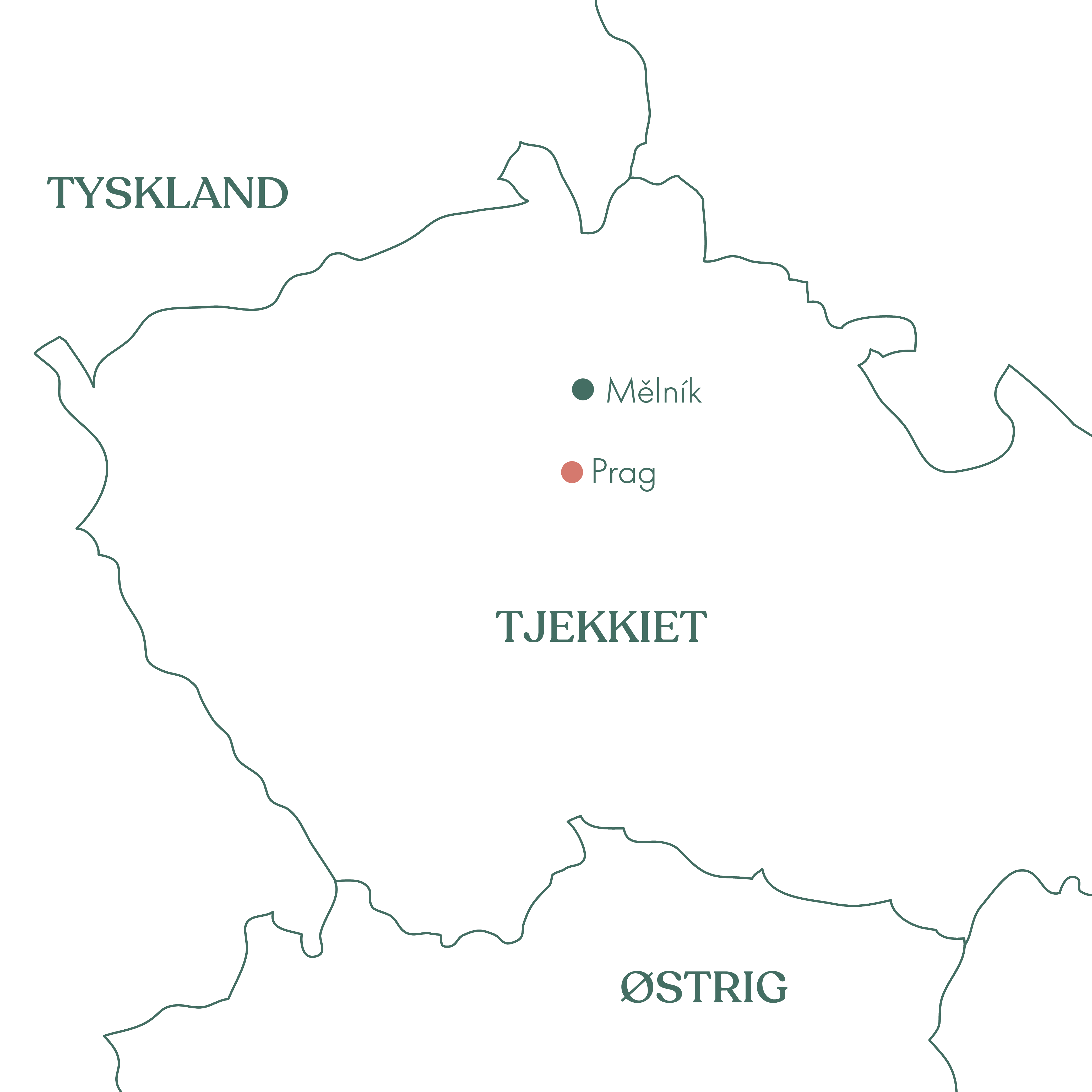 Rutekort over Tjekkiet og Vitus Rejsers nytårsrejse til Prag.