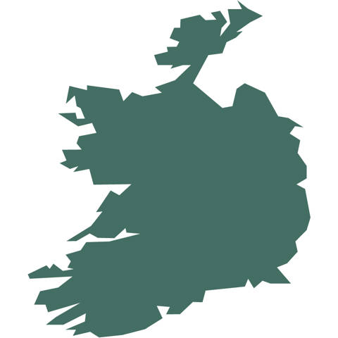 Kort over Irland.