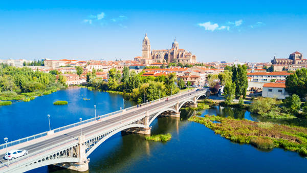 Luftfoto af Salamanca i Spanien.
