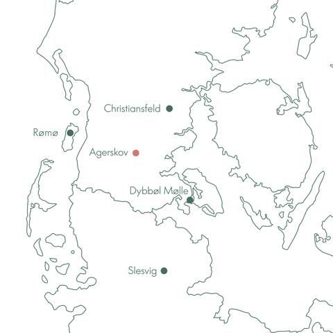 Rutekort over Vitus Rejser: Sort sol.