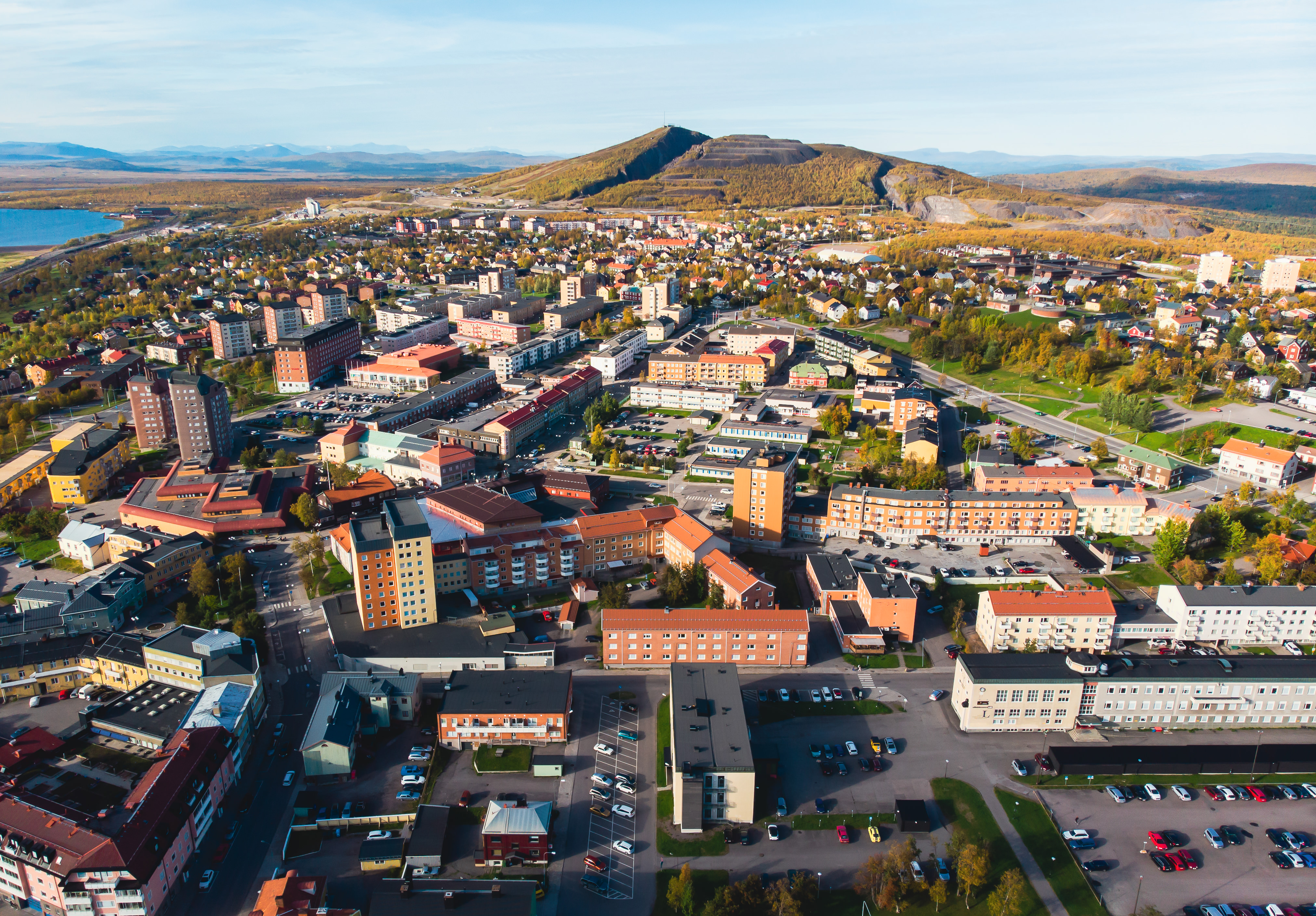 Sverige Kiruna Sommer Luftfoto.