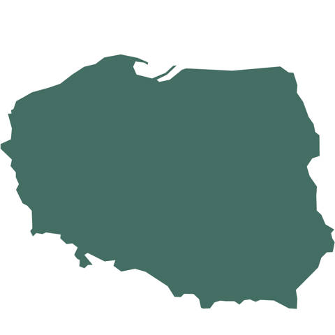 Kort over Polen.