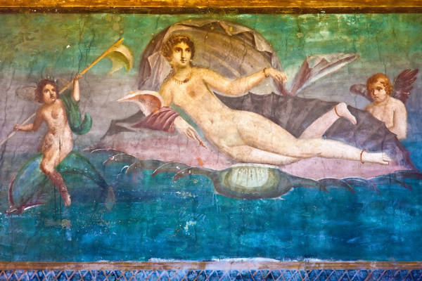 Fresko med Venus i Pompeji i Italien.