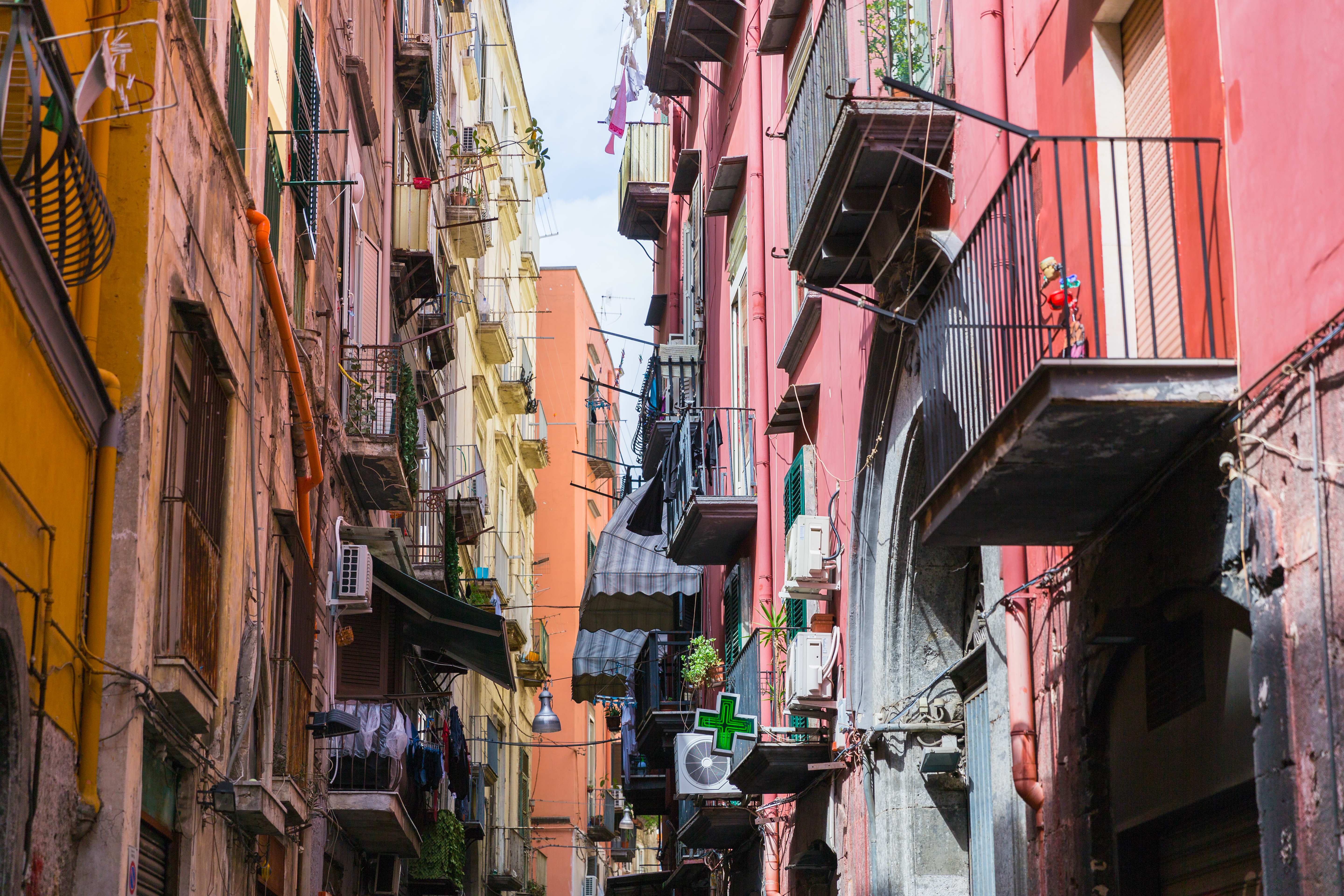 Napolis gader i Italien.